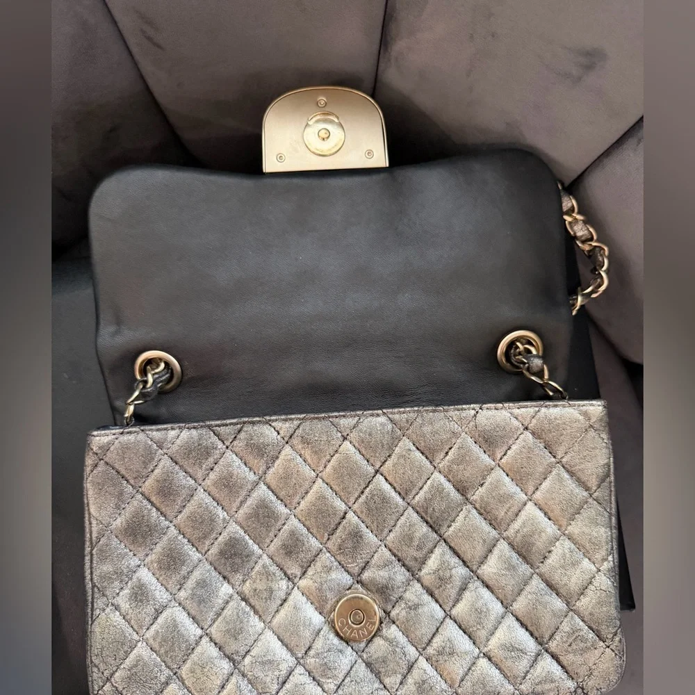 Limited Edition CHANEL Iridescent Classic Flap Bag with Crystal CC Lock - Picture 10 of 17
